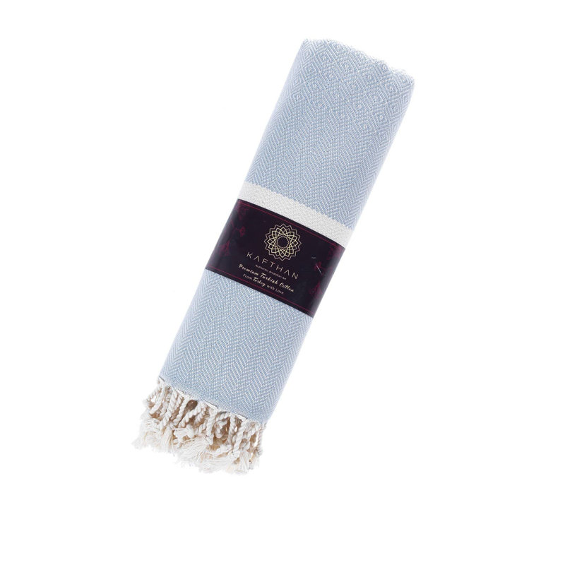 Serviette de bain et de plage Kafthan Cross - Séchage rapide et poids léger, Gris clair