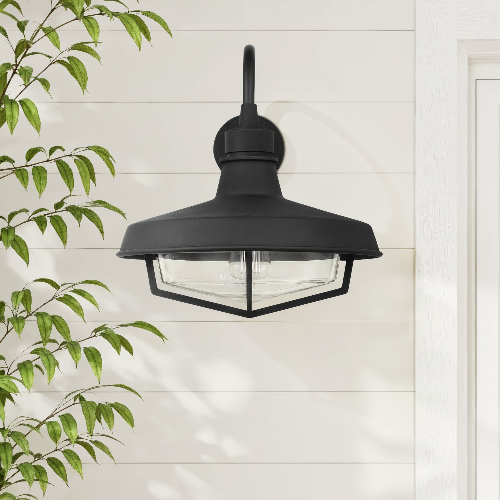Single Light Outdoor Wall Light, 17.5" H x 16.5" W x 19.25" D