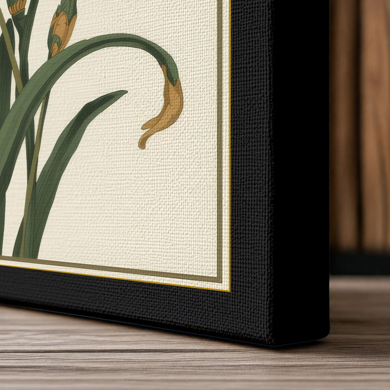 Iris Cluster Botanical - Wrapped Canvas, 30x20 - 76.2 x 50.8 cm, Black Border