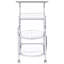 3 chariots de cuisine avec - finition métallique élégante, grand espace de présentation, verre trempé, profondeur de service de 19,57 pouces au look moderne et poli, tablettes en verre transparent, emplacement polyvalent, largeur de 32,5 po