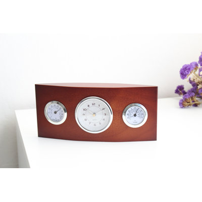 Analogue Wood Quartz Movement / Crystal Tabletop Clock Brown Wood