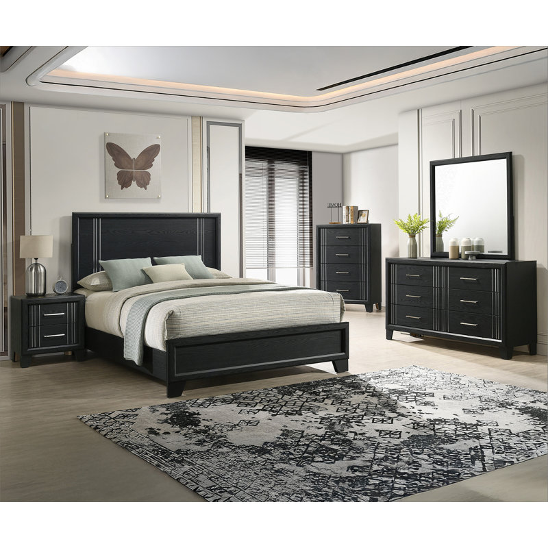 Contemporary 1Pc Queen Size Panel Bed