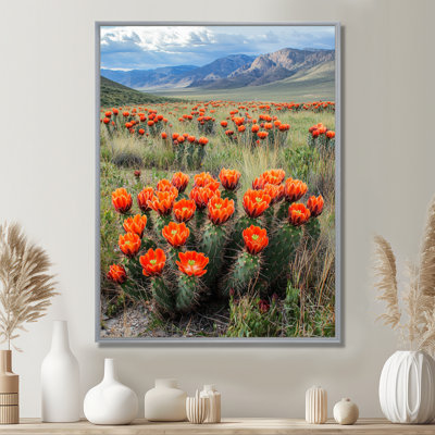 Markay Blooming Cacti Desert At Sunset I - Cactus, art mural