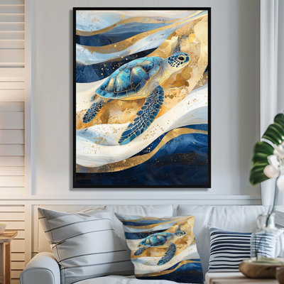 Vagues abstraites de Cindey - Tortue, art mural
