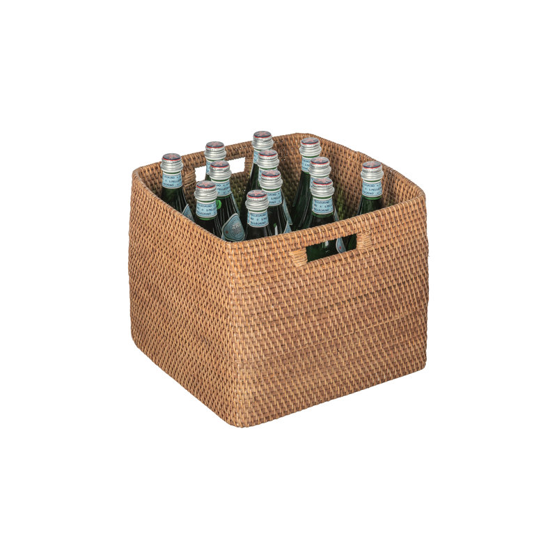 Rosecliff Heights Bavan Rattan Decorative Basket, Honey Brown