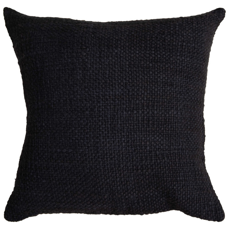 Coussin décoratif en coton, Noir