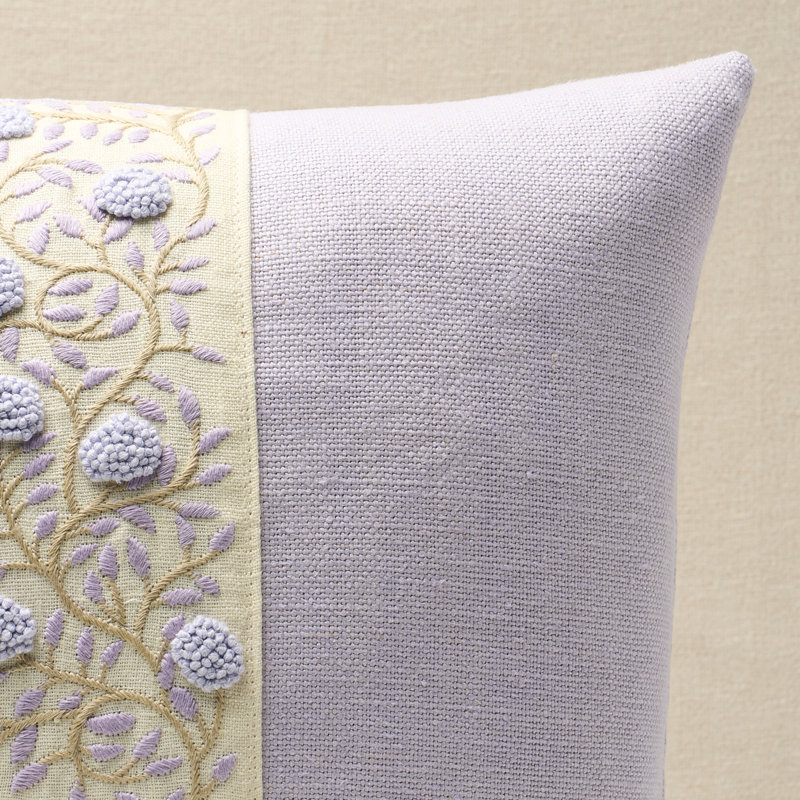 Ashoka Lumbar Pillow, Lilac/Cream Floral
