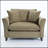 46.3 Inch Oversized Chenille Armchair with Removable Covers for Living Room, Bedroom, or Office-663520857