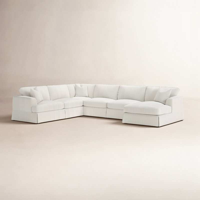 Lucia 151" W U-Shaped Sectional, Right Hand Facing, Cruise Adrift