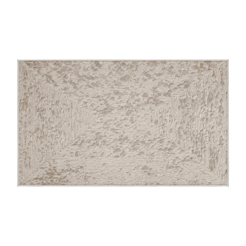 Machine Washable Beige Area Rug, Rectangle 2' x 3'