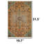 Tapis orange brûlé et bleu sarcelle délavé