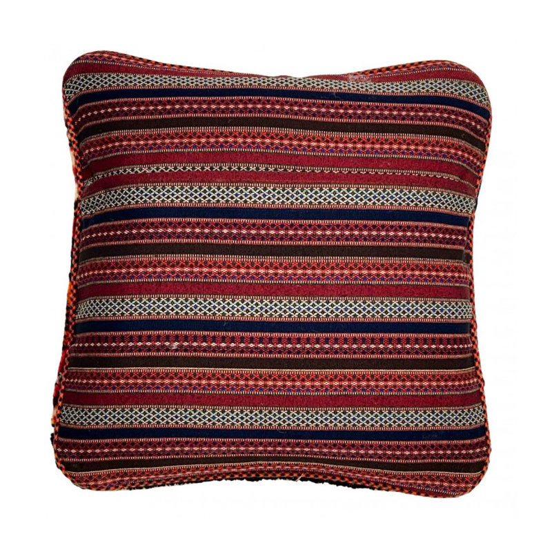 Wool Square Pillow Cover & Insert, Red/Yellow Floral