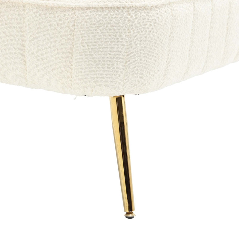 Donneta Boucle Fabric Upholstered Loveseat, Beige Velvet