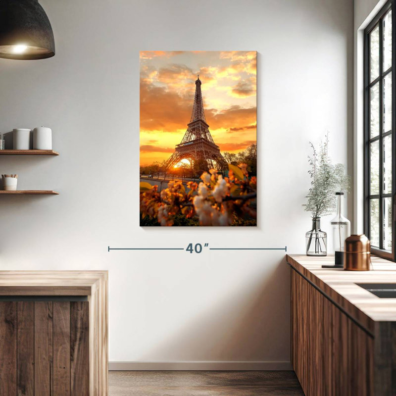 Aime Eiffel Tower Spring Sunrise, 39" H x 26" W