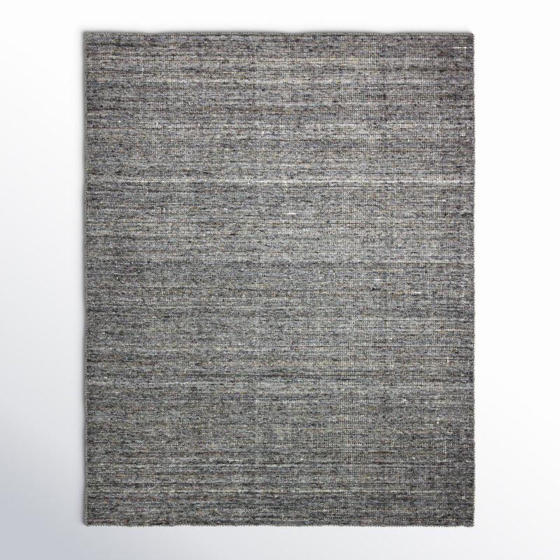 Thebes Hand-Knotted Wool Area Rug in Gray, Rectangle 7'6" x 9'6"