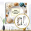 Coastal Neutrals Boho Collage I - Art mural miroir carré abstrait pour salle de bain-100993252