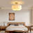 3-light Boho Linen Drum Semi Flush Mount Ceiling Light Perfect For Living Room Bedroom Dining Room Hallway-304310466