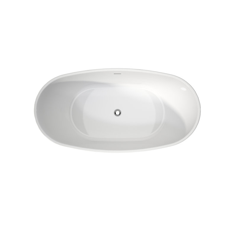 60-Inch Acrylic Tub - Luxury, Spacious, Modern Deep Soaking Bathtub With Gloss White Finish, Stain-, Scratch- Surface, High Gloss, Easy Clean, Comfortable Support, No Drains Included White, Soaking,