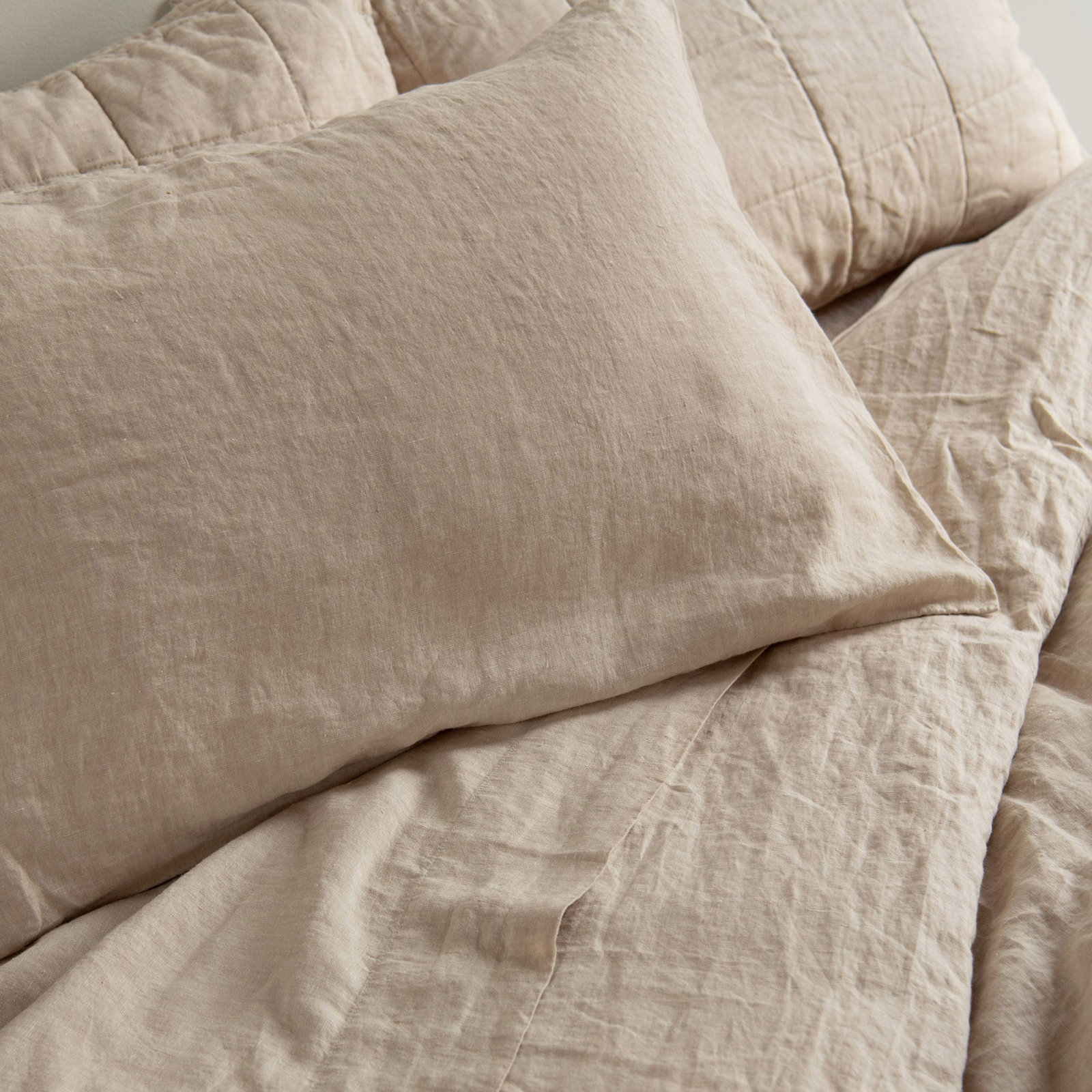 100% French Linen Duvet Cover, Queen Duvet Cover, Putty Heather