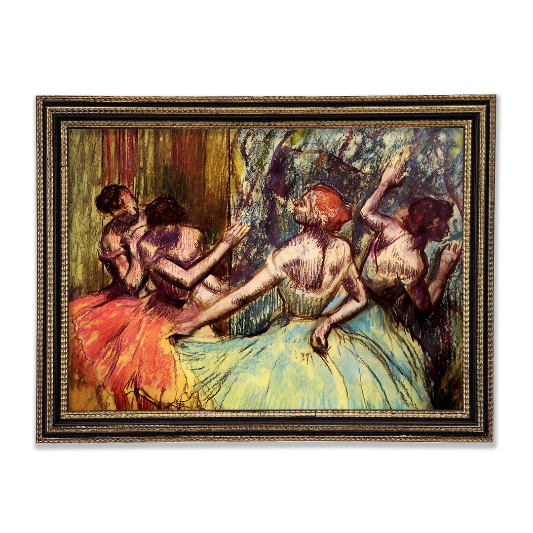 Gerahmtes Leinwandbild Degas Four Dancers Behind the Scenes