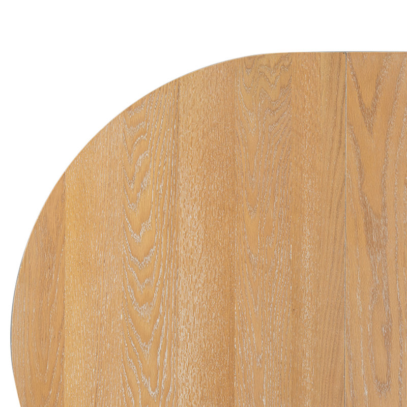 Ensemble de salle à manger extensible 5 pièces Farmhouse - Table avec rallonge et 4 chaises rembourrées, Naturel