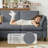 Modern L-Shaped Chenille Upholstered Sectional Couch for Living Room, 3 Seater Cloud Sofa with Ottoman-129226041