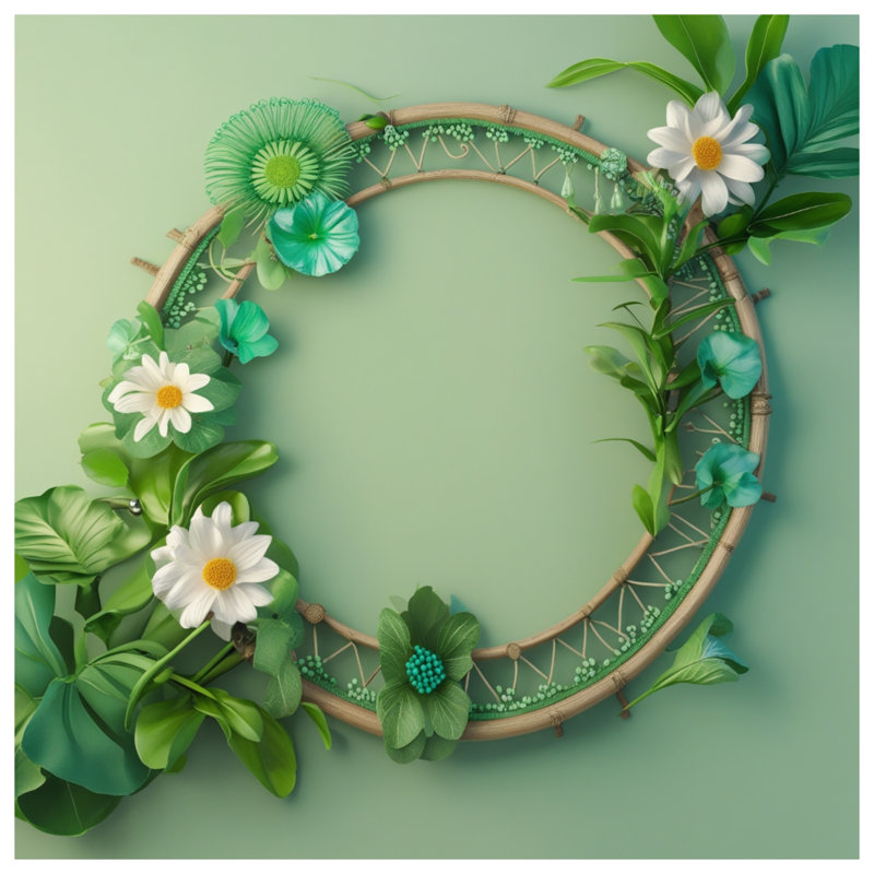 Housses de couette vertes à couronne florale, Grand lit
