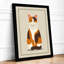 Geometric Cat Mid-Century - Framed Print-928124899-928124911