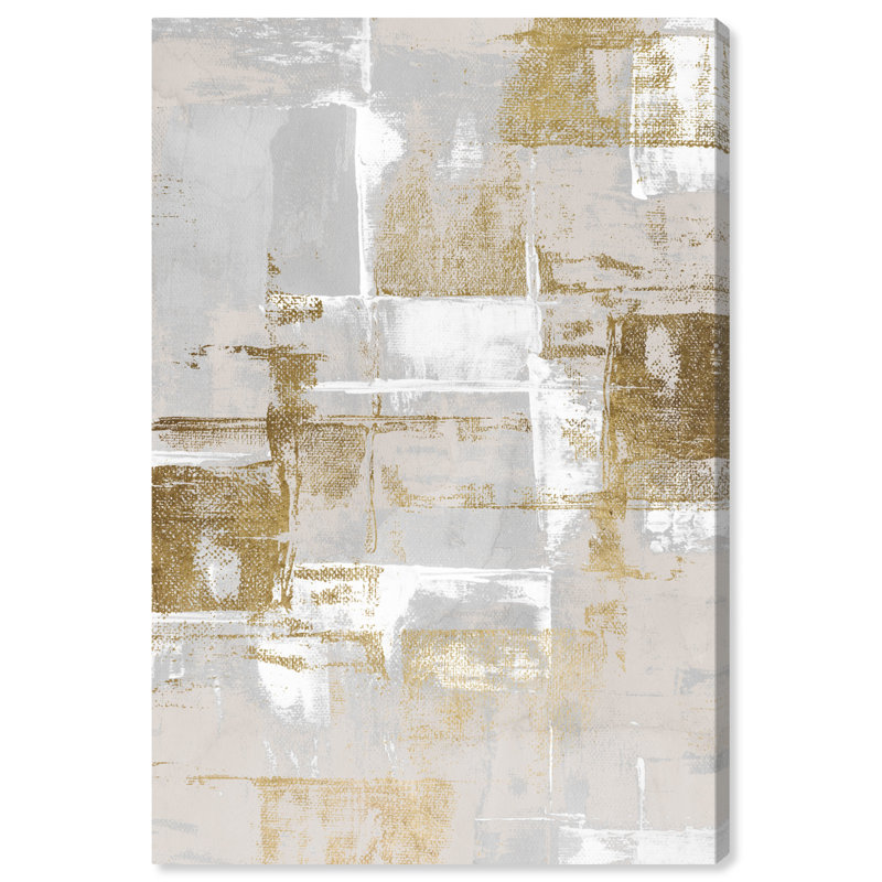 Abstrait fraîchement peint, gris glamour - Peinture, H 30 po x l 20 po, Toile tendue