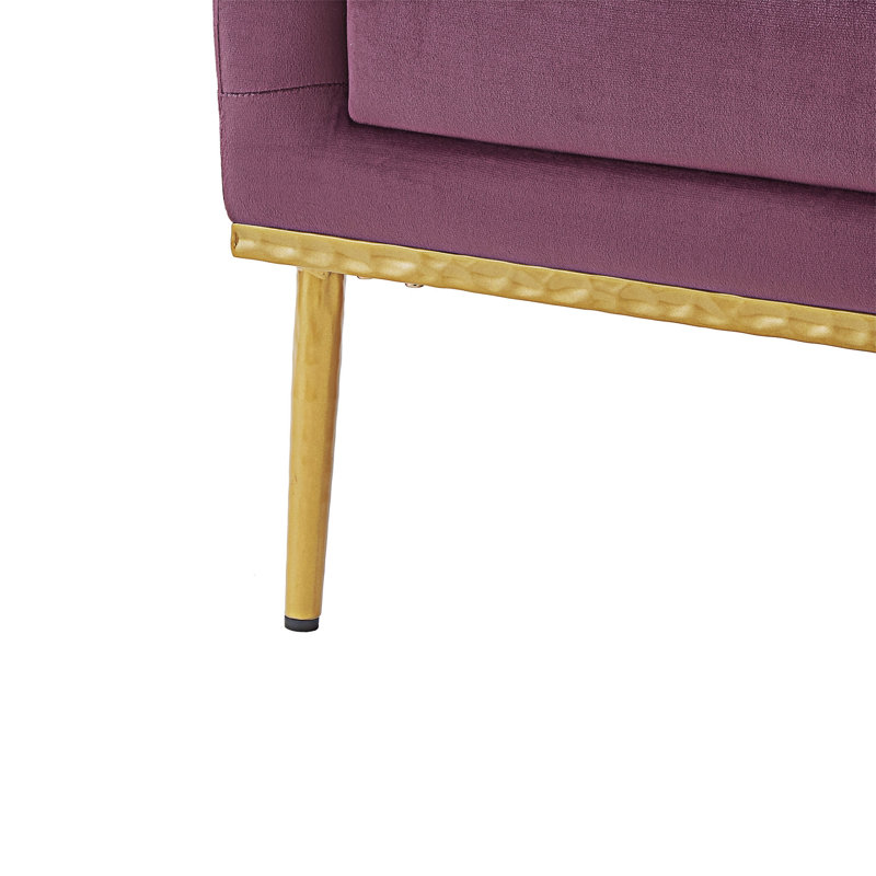 Fauteuil avec accoudoirs et canapé simple, Mauve