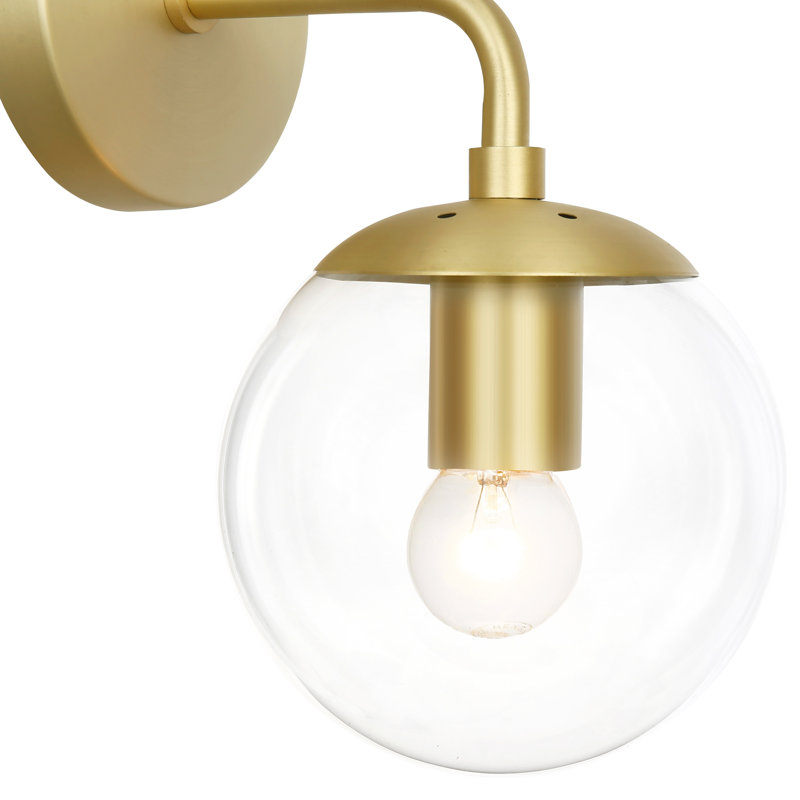 Cournoyer Armed Sconce, Brushed Brass, Clear