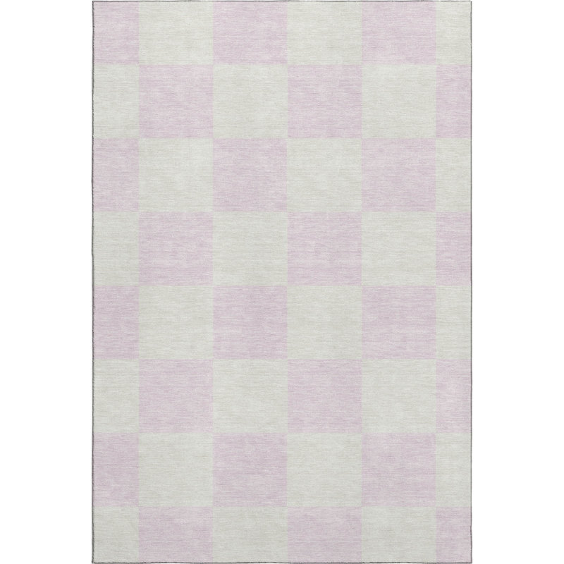 Tapis géométrique lavable à la machine de qualité supérieure Mayfield AMF2345, Rose, 9' x 12'