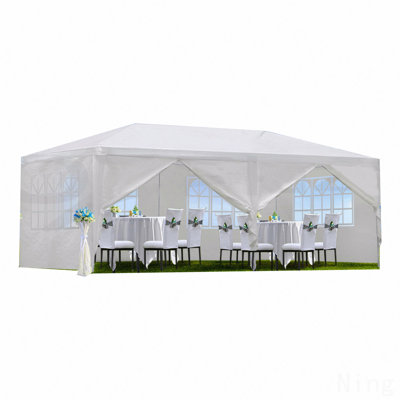 10X20' Outdoor Garden Gazebo Wedding Party Tent Canopy Marquee With 6 Removable  Sidewalls