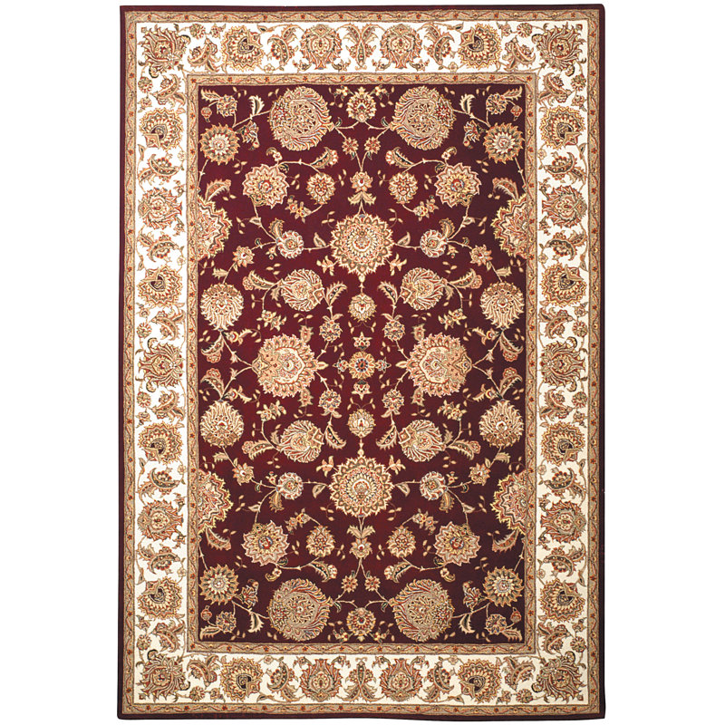 Tapis oriental rouge / ivoire Persian Court Shah Abbasi PC123F, Tapis de couloir 2 pi 6 po x 8 pi