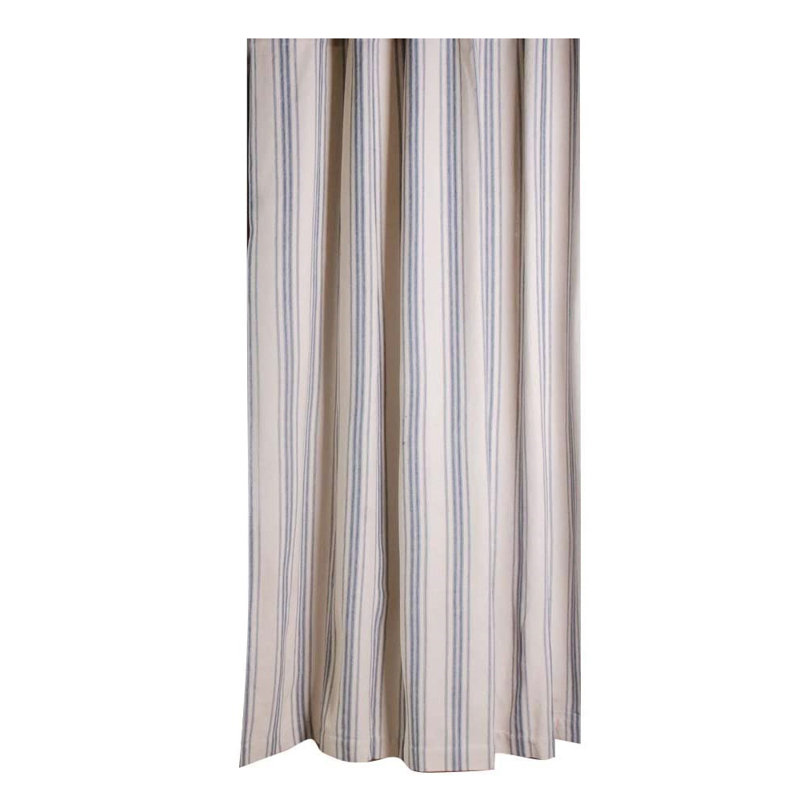 Garlan Cotton Blend Striped Shower Curtain with Liner Included