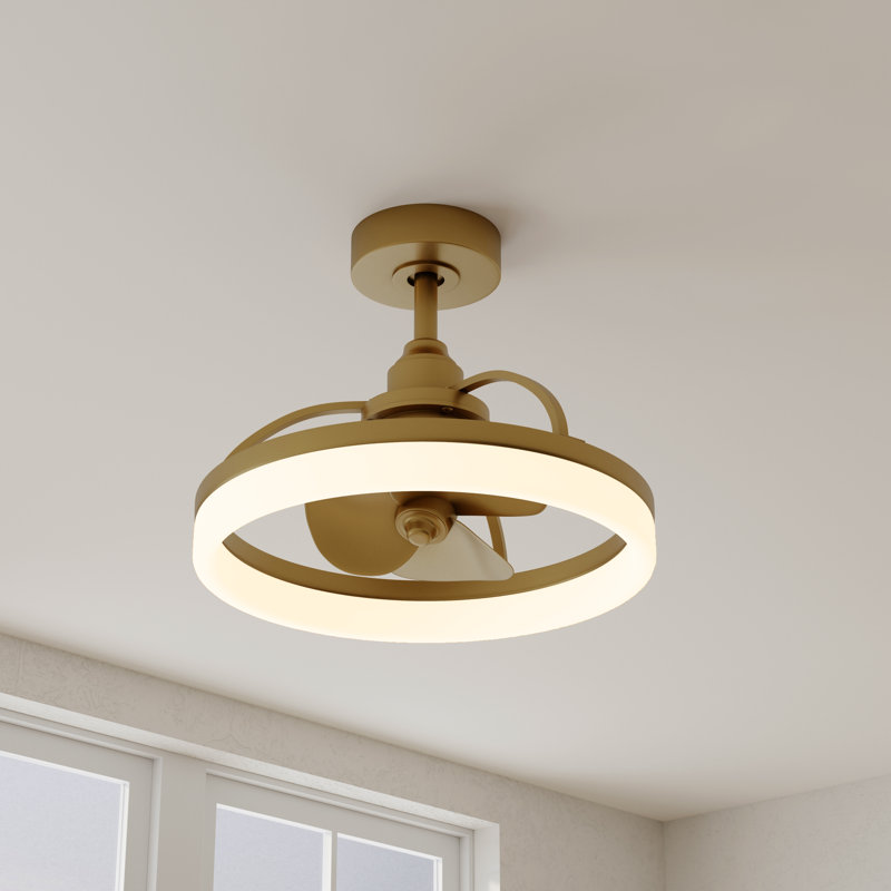 Ledea 19'' Ceiling Fan with LED Lights, Brushed Bronze