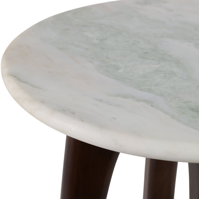 Table d'appoint en marbre 20 po x 15 po, brun, Vert/blanc