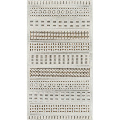 Rug Branch Azura 3' x 5' (2'7" x 4'11") Beige/Brown Geometric Indoor Doormat Rug, Contemporary, Low Pile, Stain-Resistant Entry Carpet - Front Door, Mudroom, Hallway and Kitchen