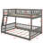 Full XL Over Queen Bunk Bed With Guardrails-411180305