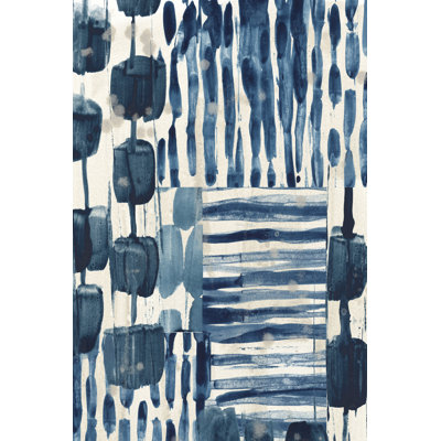 Indigo Patchwork III - Painting on Canvas