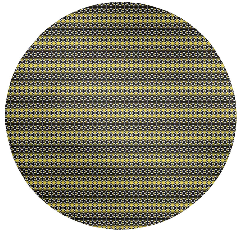 Chenille Geometric Indoor Rug, Round 5'
