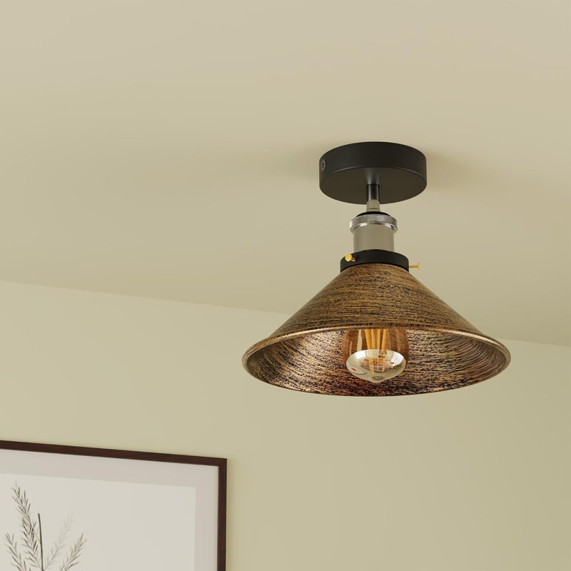 Douchette encastrée industrielle en métal E26, Brushed copper