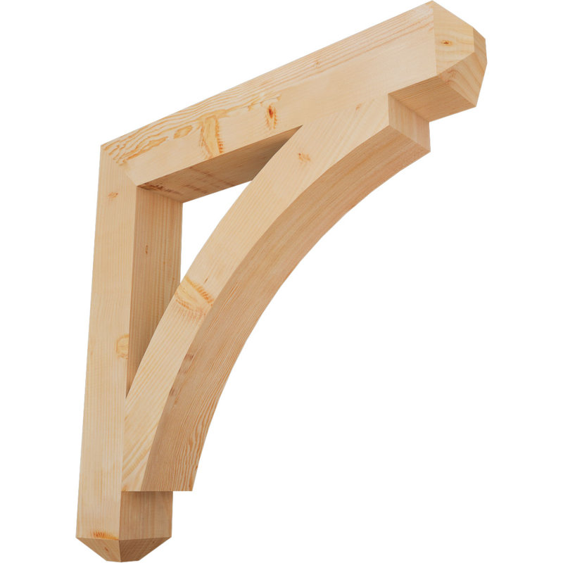 BKTTHR04 H 5,5 po x l 40 po support en bois / corbeau, Sapin de Douglas, H 40 po x l 5,5 po x P 40 po