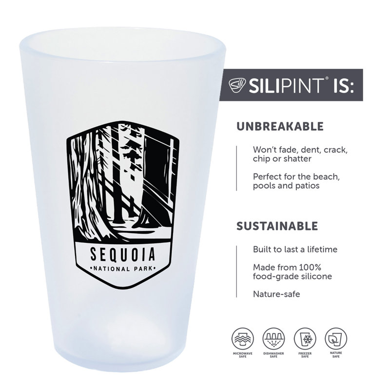 Silipint: Sequoia & Kings Canyon National Park Verres à bière: 16 oz: paquet de 2 - tasses en silicone à glaçons, incassables
