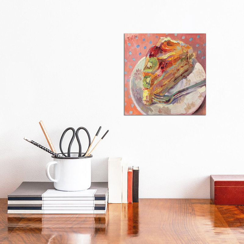 Fruit Pie Slice by Katharina Valeeva - Wrapped Canvas Painting, 30.48 cm H x 30.48 cm W