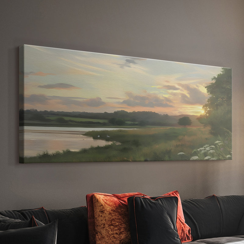 Série paysage -MXVII- Toile tendue avec châssis - Prêt à accrocher, H 16 po x l 40 po
