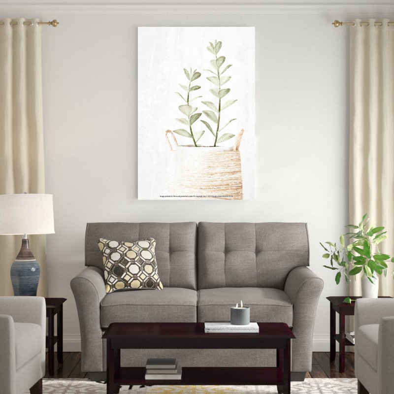 " Eucalyptus In Basket " Painting Print, 48" H x 32" W