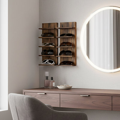 2-Piece 5 Tier Wood Sunglasses Holder