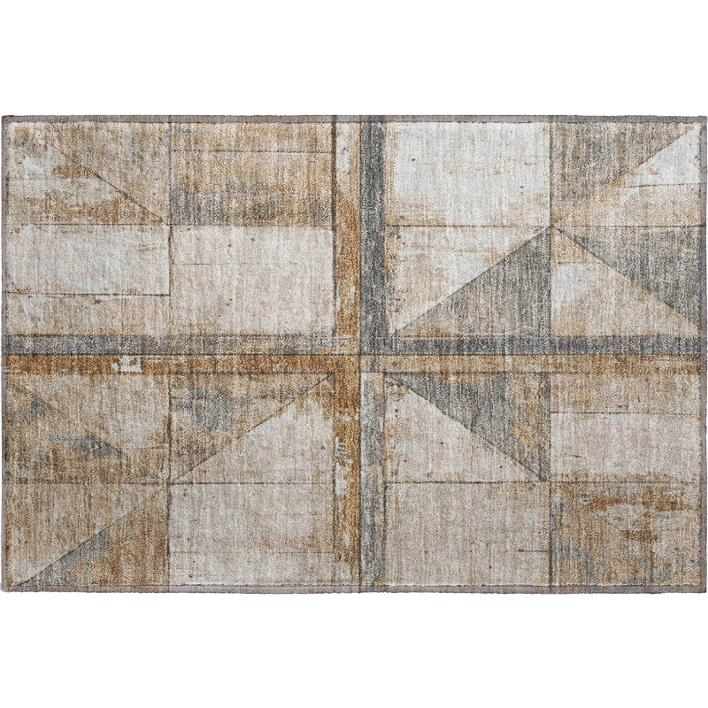 Premium Machine Washable Crestover AMF1876 Geometric Rug, Rectangle 1'8" x 2'6"