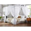 Ensemble de rideaux 8 pièces à baldaquin en dentelle blanche avec attaches pour grand ou très grand lit-63672224